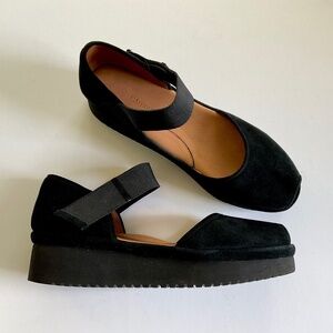 L'Amour Des Pieds  Amadour Platform Mary Jane Black Suede Size 11 LIKE NEW